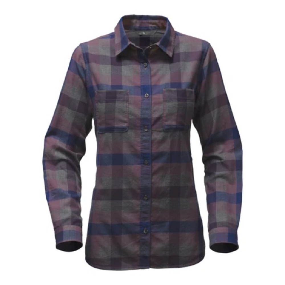 The North Face Women's Long-Sleeve Trail Ready Shirt Purple Plaid Large